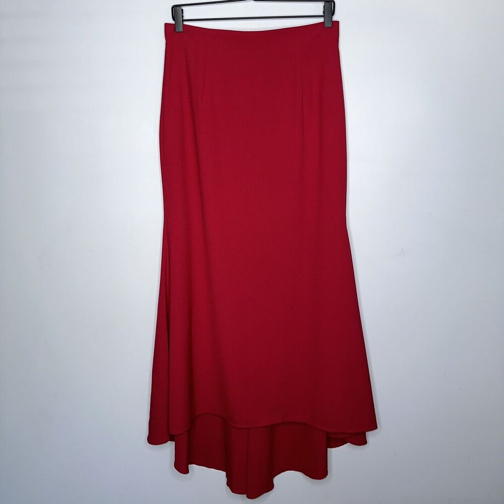 Timeless Naeem Khan Women’s High Low Red Maxi Skirt Size 10 NWT